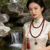 Women's Fashion Long Layering Beaded Fringe Necklace with Glass Stone Accents for Comfortable and Stylish Wear in Various Occasions