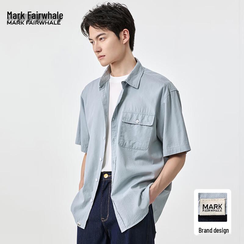Mark Fairwhale Men's American Style Workwear Short Sleeve Shirt
