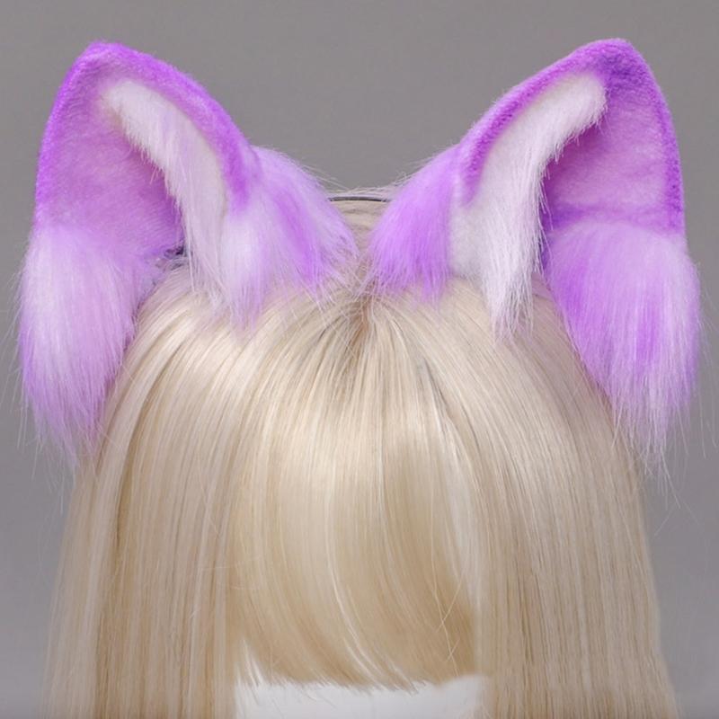 Animal Cosplays Headband Furry Ears Hair Accessories Hair Clip for Women Girls