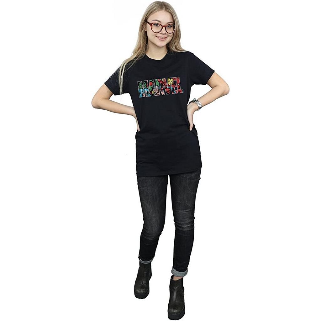 Marvel Comics Womens/Ladies Characters Cotton Logo Boyfriend T-Shirt