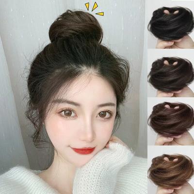 Chignon Fluffy Invisible Sans Couture Aspect Naturel Cheveux Synthétiques Anneau Décoration de Cheveux Fluffy Femmes Filles Élastique à Cheveux Coiffure Tresse