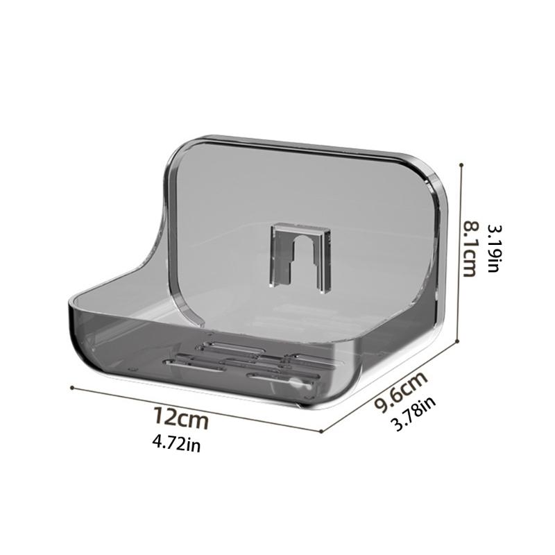 2Pcs Clearly plastic Soap Dish Modern Waterproof Soap Holder Easy Installation Bathroom Essential Shelf Kitchen Friendly