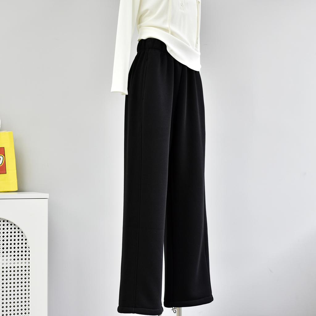 Winter Women's Thick Casual Wide Leg Loose Sports Cotton Sweatpants Casual Pants