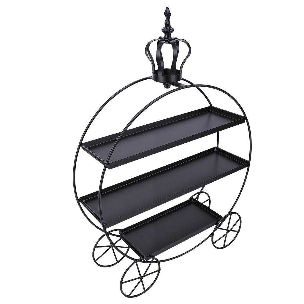 3 Tier Cupcake Stand Holder Iron Dessert Table Display Stand for Wedding Afternoon Tea Donuts Cookies Fruit Black