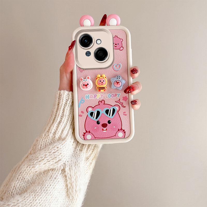 KEYSION Cute Ear 3D Cartoon Case for TECNO Spark Go 1 1S Go 2025 with Bracelet Silicone Shockproof Phone Cover for TECNO Pop 9 4G