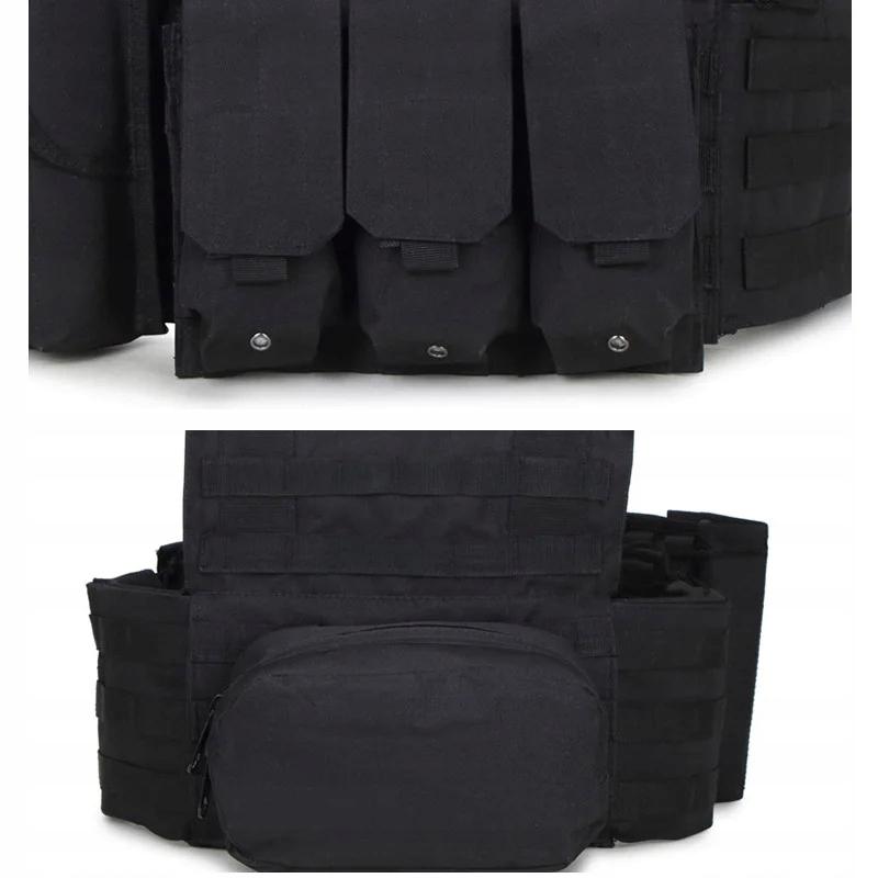 Military Tactical Vest 600D Molle Bags Pouches Black Camo