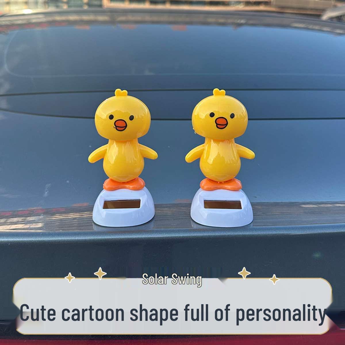 

Солнечная качающаяся фигурка цыпленка, украшение для автомобиля - Милый мультяшный подарок для детей Cartoon