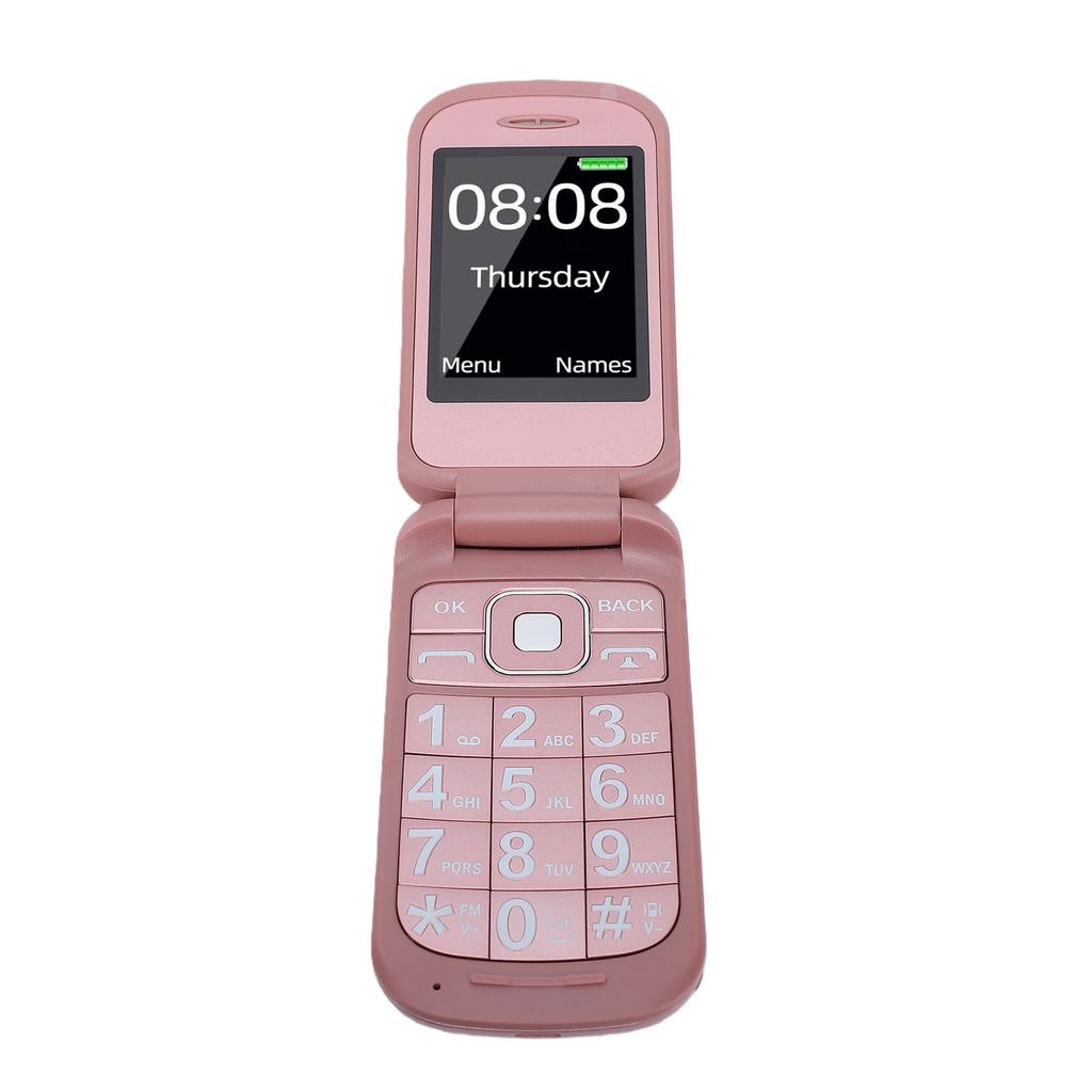 Flip Phone Unlocked GSM 2G Cell Phone with Dual SIM Slots 2.4 Inch + 1.4 Inch Color Screen Large Keys Loud Speaker US