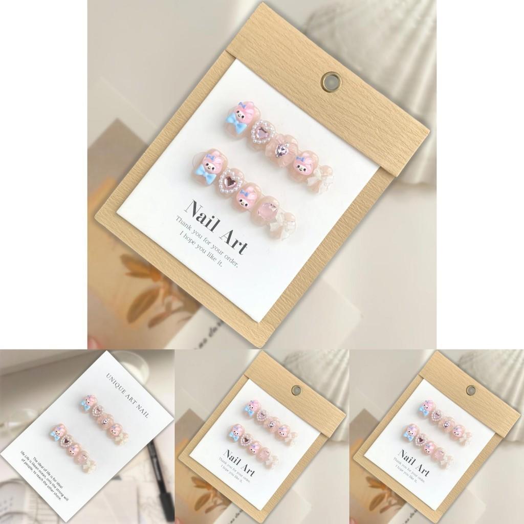 Handmade Cute Cartoon Nail Stickers For Women Removable And Reusable Fake Nails