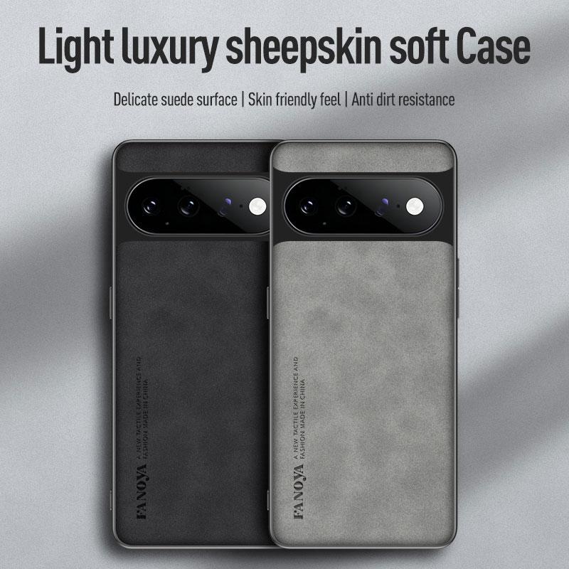 EUCAGR For Google Pixel 11 Pro XL Luxury Sheepskin PU Leather Phone Case For Pixel 11Pro XL Silicone Shockproof Back Cover
