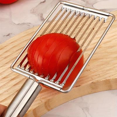 1PC Stainless Steel Fruit and Vegetable Slicer Tomato Flower Egg Cutting Tool with Handle