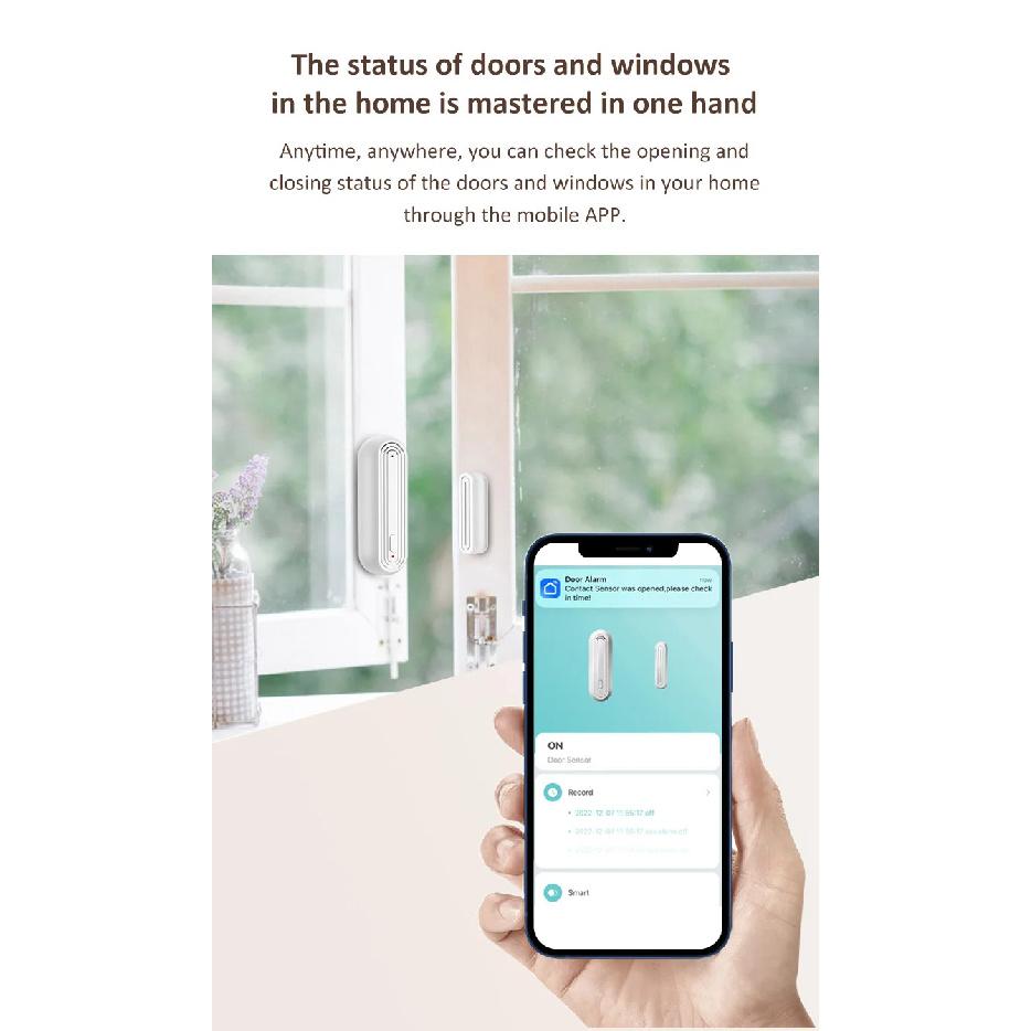 Tuya Smart WiFi Door Window Alarm Sensor Smart Home Open Closed Detectors Wifi Home Alarm Compatible With Alexa Google Home