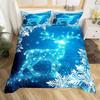 Teal Deer Duvet Cover Set Deer Antlers Bedding Sets Butterfly Safari Animals Comforter Cover Elk Wildlife Christmas Quilt Cover
