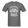 Vintage Motobike Rider Cycle Male Tops & Tees Motorcycle Tshirt Black Four Wheel Move The Body Two Wheels Move The Soul