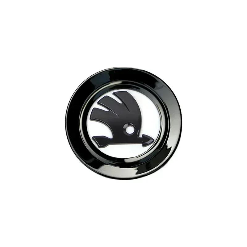 XOWS7 for Skoda 3Pcs Rapid Octavia Fabia Laura Superb 1 2 3 Kodiaq Karoq Car Front Hood Rear Trunk Emblem Steering Wheel Logo Sticker