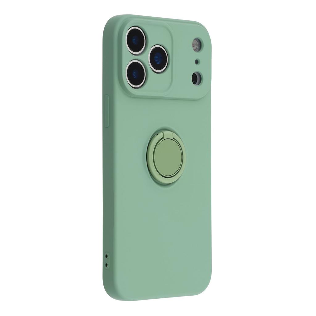 For iPhone 17 Pro Silicone Case with Strap Ring Kickstand Phone Cover