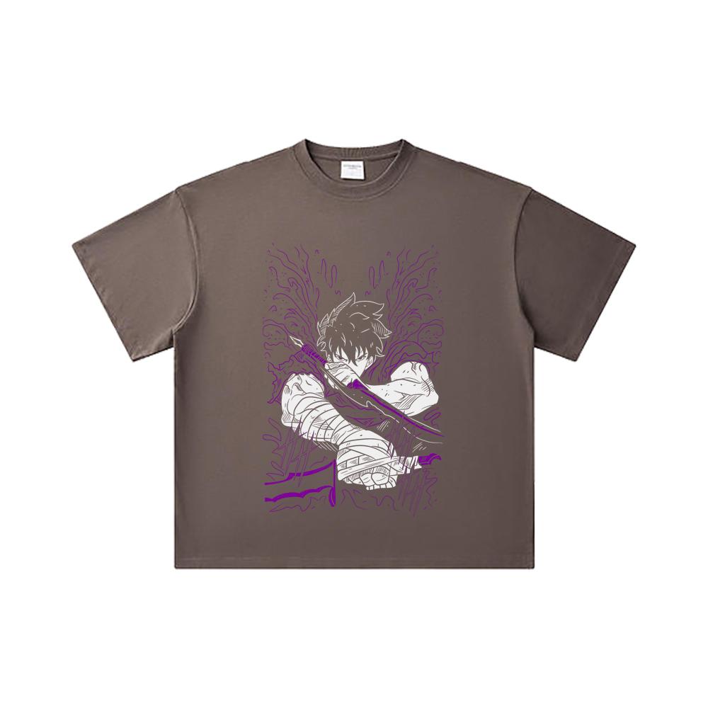 260 GSM Double Yarn 32 Count 100% Cotton Solo Leveling V7 Print Unisex Heavy Cotton T Shirt… More