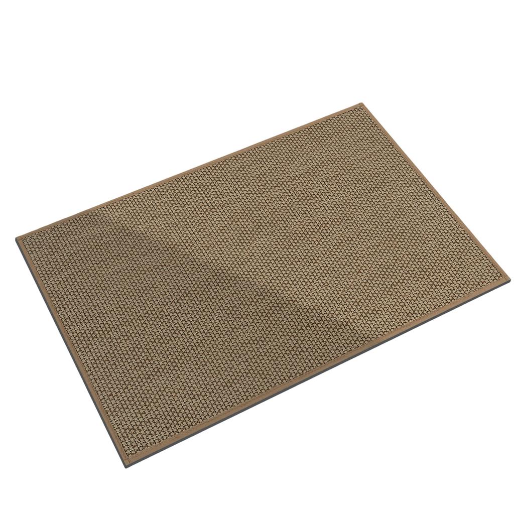 Entryway Rug with Woven Faux Linen Design Antislip Base Absorbent Door Mat for Enhances Safety in Family Environment