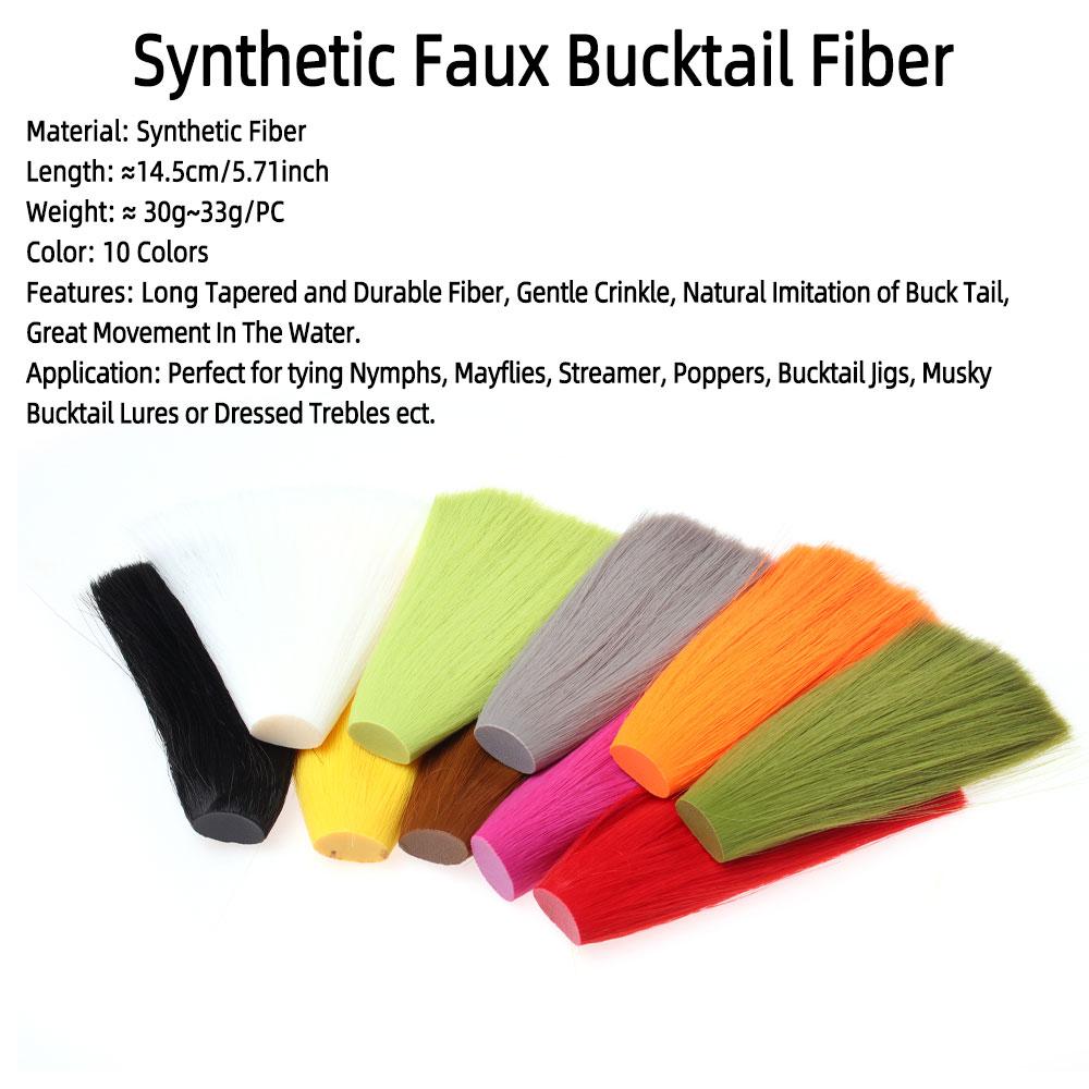 1ks syntetické umělé vlákno Bucktail vázací materiál pro nymfy Streamery Mayflys Jigové návnady Návnady pro mořský rybolov