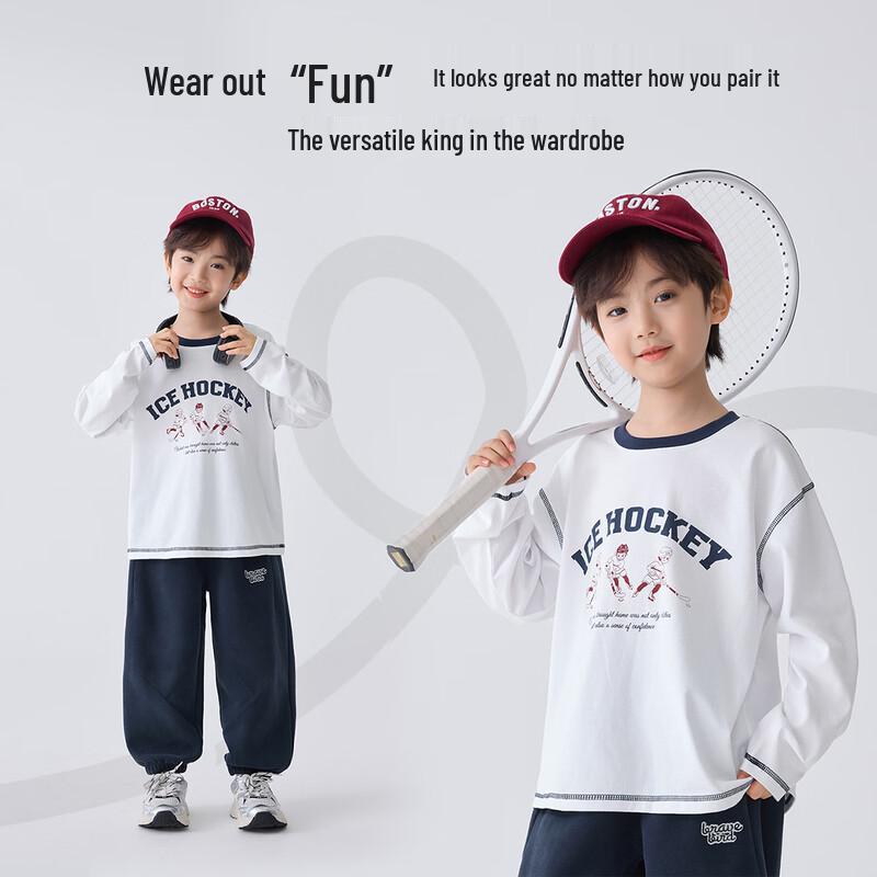 Boys' Long-Sleeve Pure Cotton T-Shirt