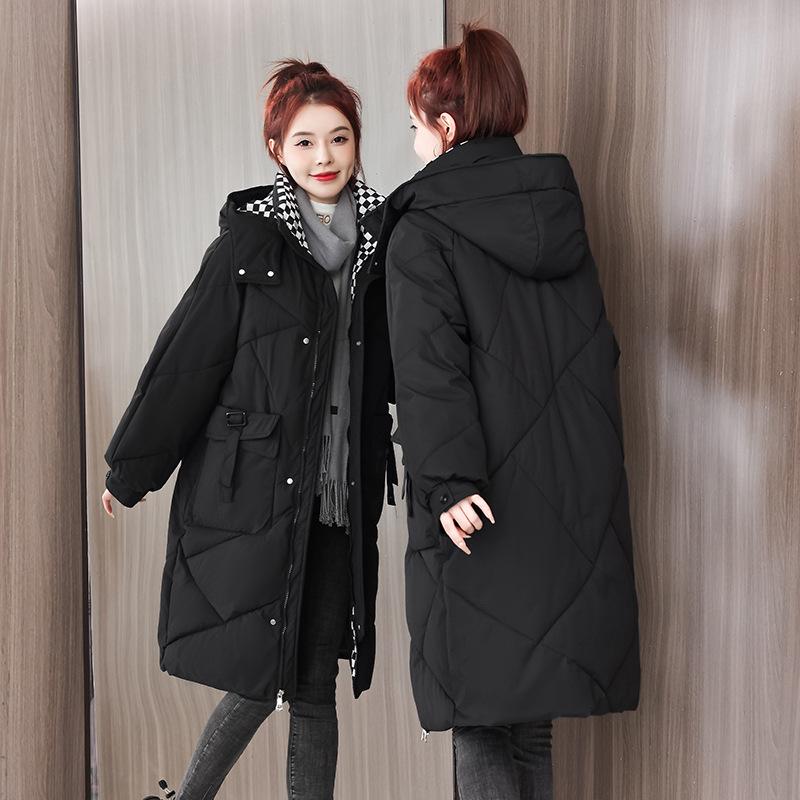 Live hat over the knee down  clothing women's winter clothing thickened warm  jacket Korean version loose  jacket