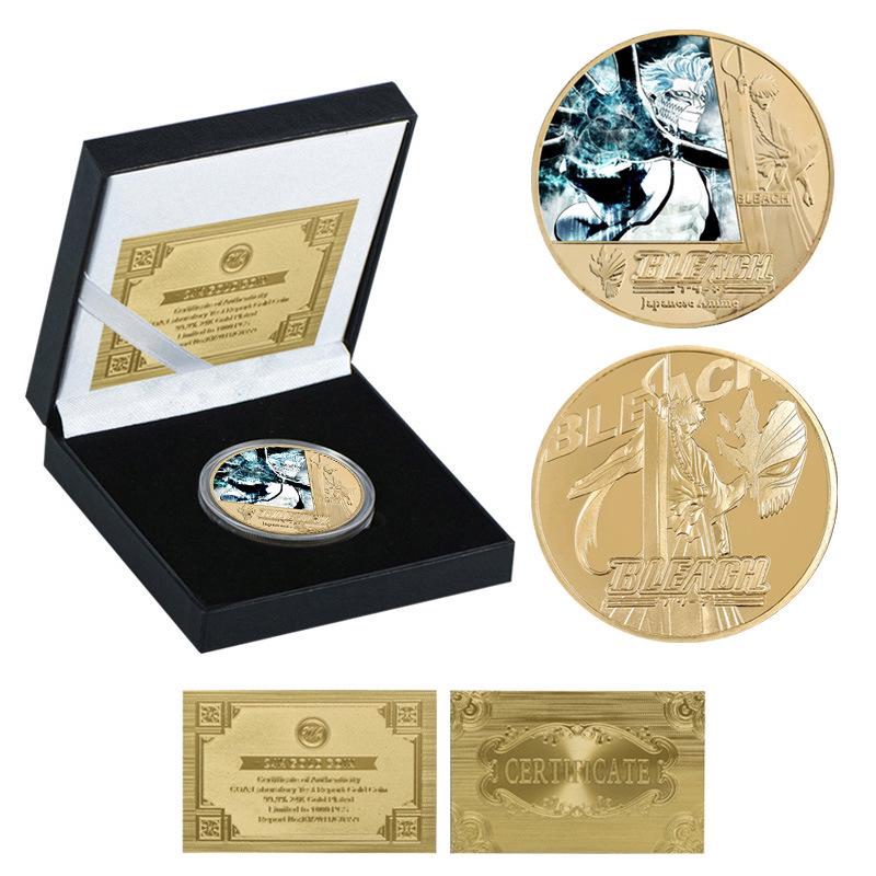 Death God Kurosaki Ichigo Anime Die-cast Metal Commemorative Coin Badge Gift