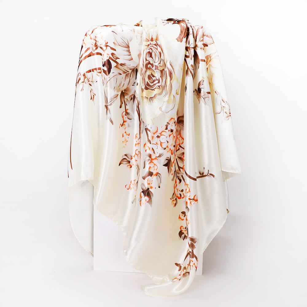 

Шовкова квадратна хустка з принтом каш ю: Трендовий атласний шаль 90 см для жінок 90x90cm