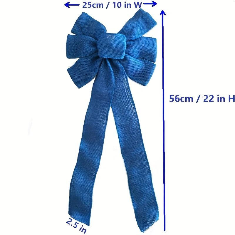 Royal Blue Christmas Festival Decor: Dark Blue Burlap Ribbon Bow
