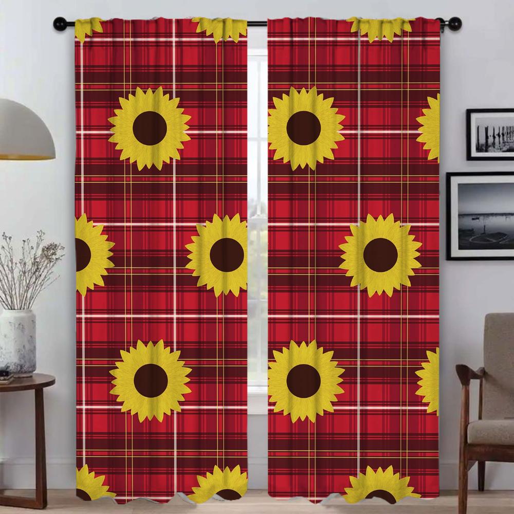 

Кухонные шторы для гостиной с принтом тыквы и подсолнуха, тюль для спальни, затемняющие шторы, 2 шт., украшение на Хэллоуин, ребенок W50xH70cmx2pcs-CL