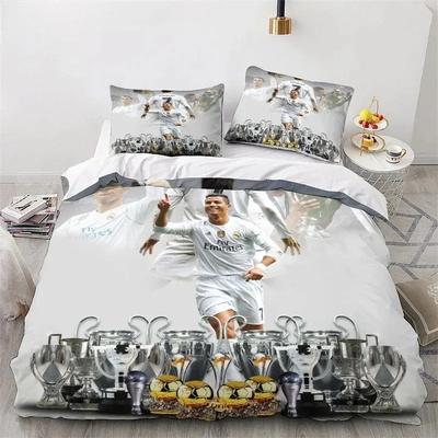 Duvet Cover Set Ronaldo Idol Football Star 3D Printed Quilt Cover For Teens Kids Boys Girls Soft Bed Cover With Zipper