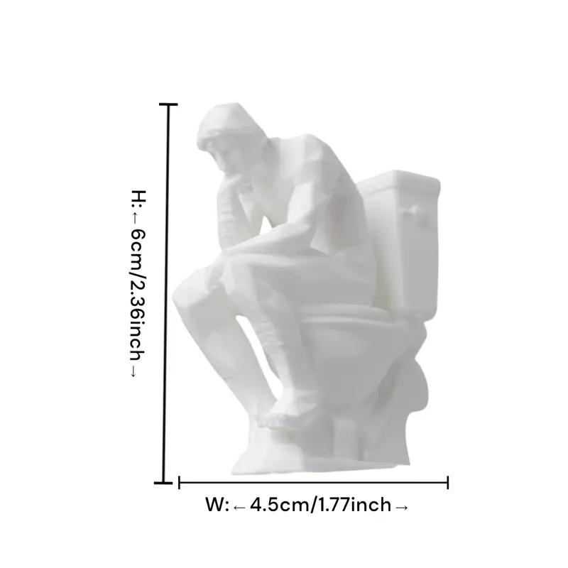 Thinker Statue, Contemplative Statue Sitting on The Toilet, Fun Design Decoration, Office Bookshelf Desktop Decoration Sculpture