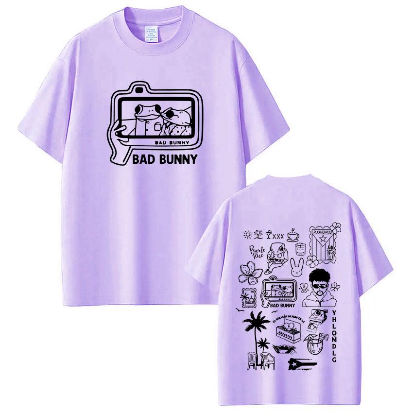 Rapper Bad Bunny T Shirt Debi Tirar Mas Fotos DTMF Tshirts Unisex Women Clothing Fashion Hip Hop Short Sleeve Tshirt Tops Couples
