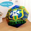 Custom Name Brazilian Football Championship Umbrella Folding Umbrella, Automatic Umbrella - 8-Frame for Travel, Casual Lightweight Personalized Gifts