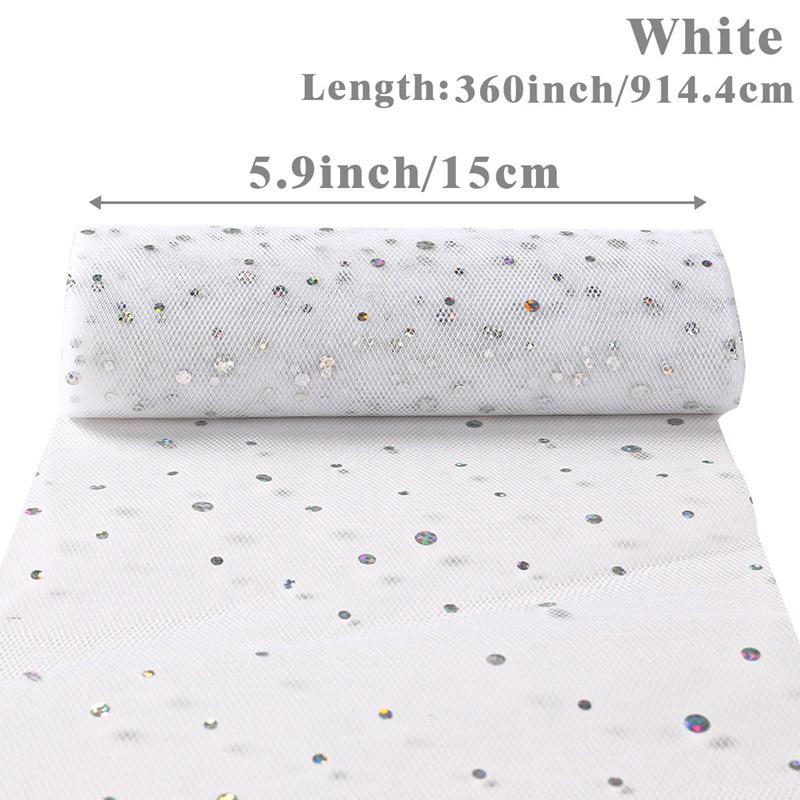 

15 см 10/25 ярдов блестящий тюль с пайетками рулон ткани катушка пачка свадебное украшение органза лазер DIY ремесло день рождения принадлежности для вечеринки