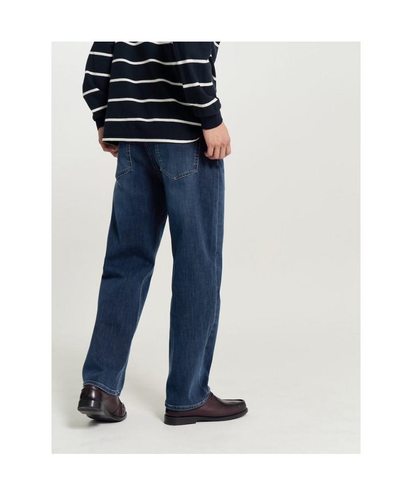 Binpolmen Comfort Fit Jersey Denim Pants Navy