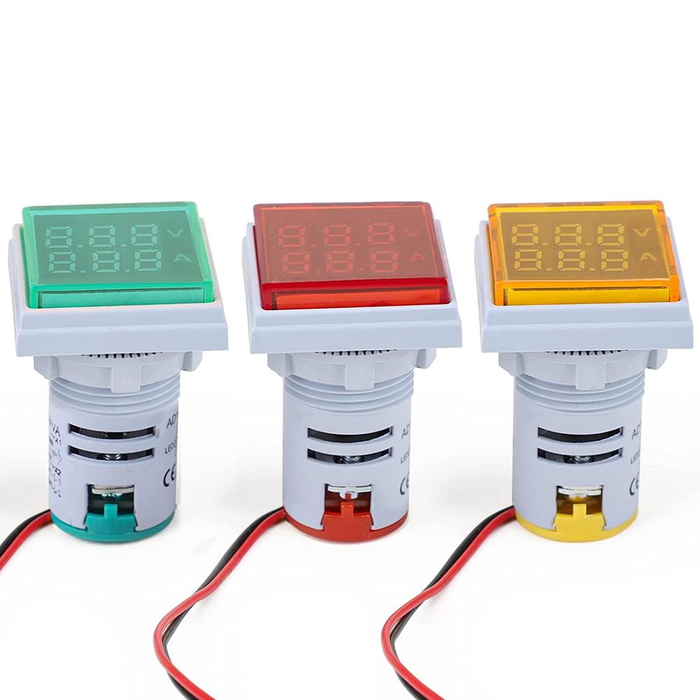 AC 50-500V 0-100A Square LED Digital Voltmeter Ammeter 110V 220V Voltage Current Meter Voltammeter Car Volt Amp Tester Detector