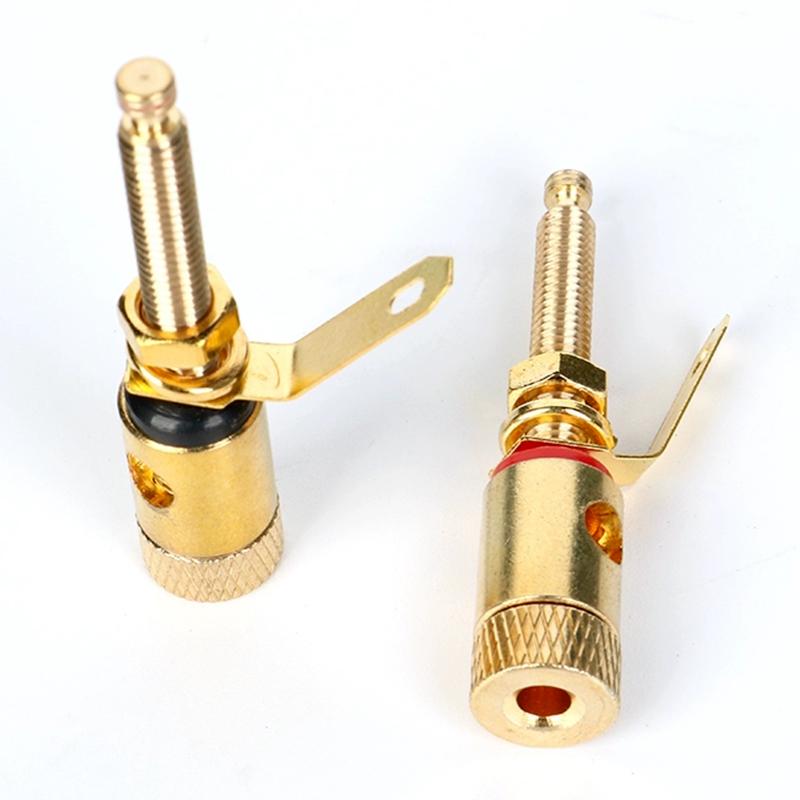 4Pcs Gold Plated Amplifier Speaker DIY Lengthen Terminal Binding Post Banana Plug Socket Connector Suitable for 4mm Banana Plugs