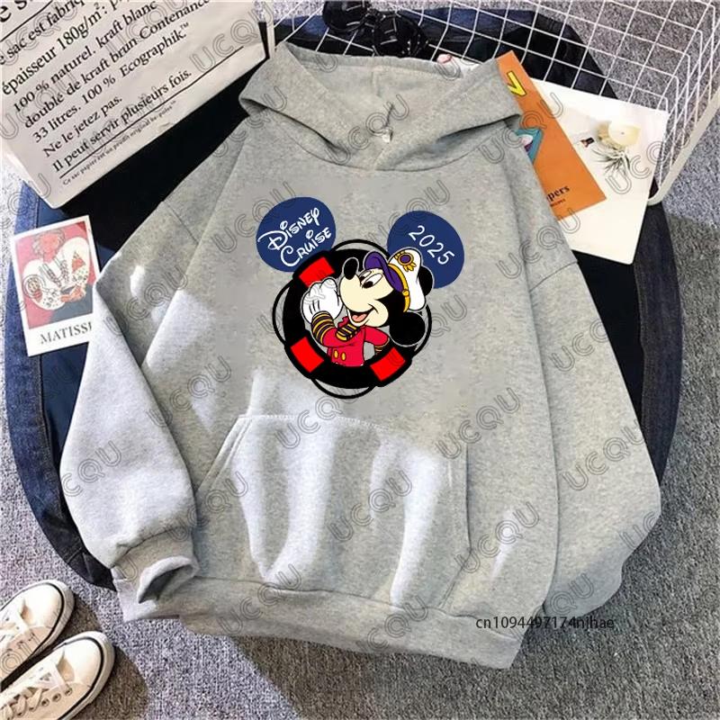 MINISO Disney Family Vacation Print Women Hoodies Trend Disneyland Travel 2025 Autumn Pullover Casual Sweatshirt Couples Tops