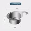 Stainless Steel Swan-shaped Sink Litter Strainer Basket Kitchen Corner Filter Basket Sink Household Drain Basket Rack Hooking