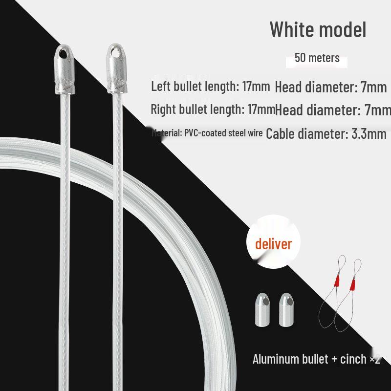 Electrician Pull Wire Threader with Roller Head for Concealed Wire Conduit