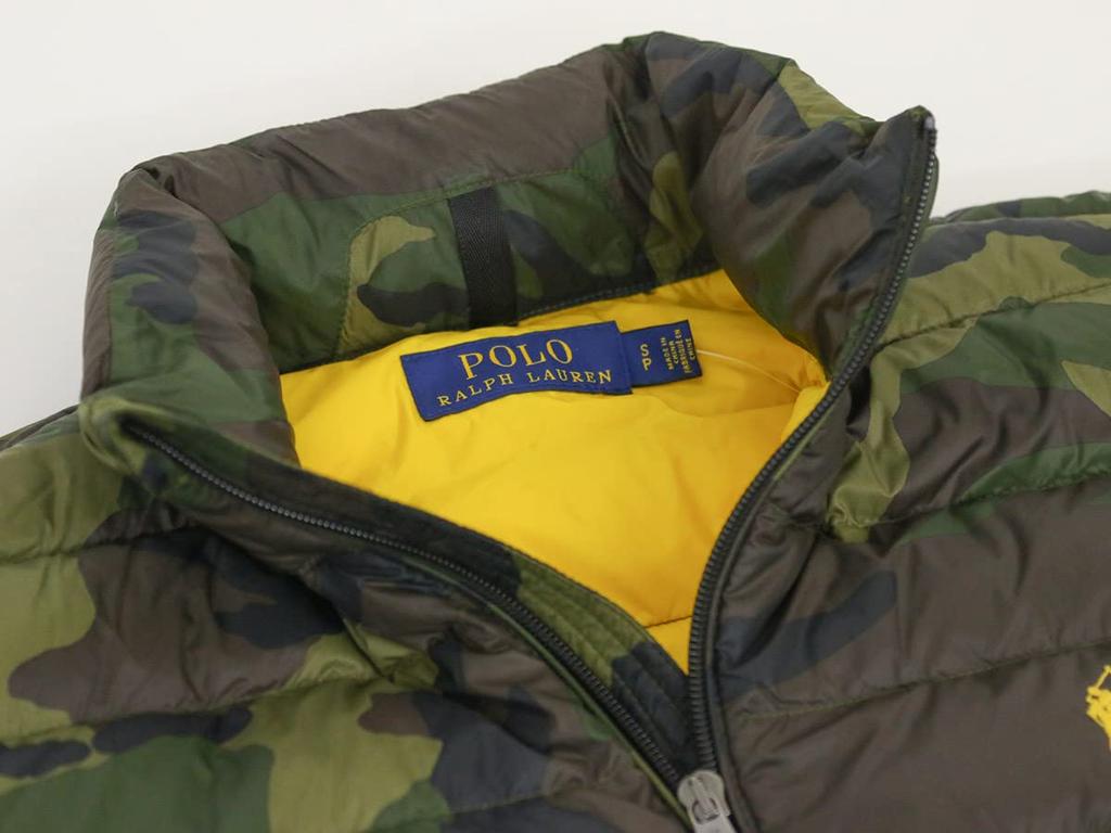 POLO RALPH LAUREN Packable Down Jacket with Pony Size Green 0101797 Men's Embroidery, Small, (CAMO), [Used]