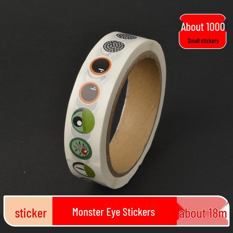 Kids' DIY Colored Eye Stickers for Crafting: Animal-Themed Black and White Eyeballs