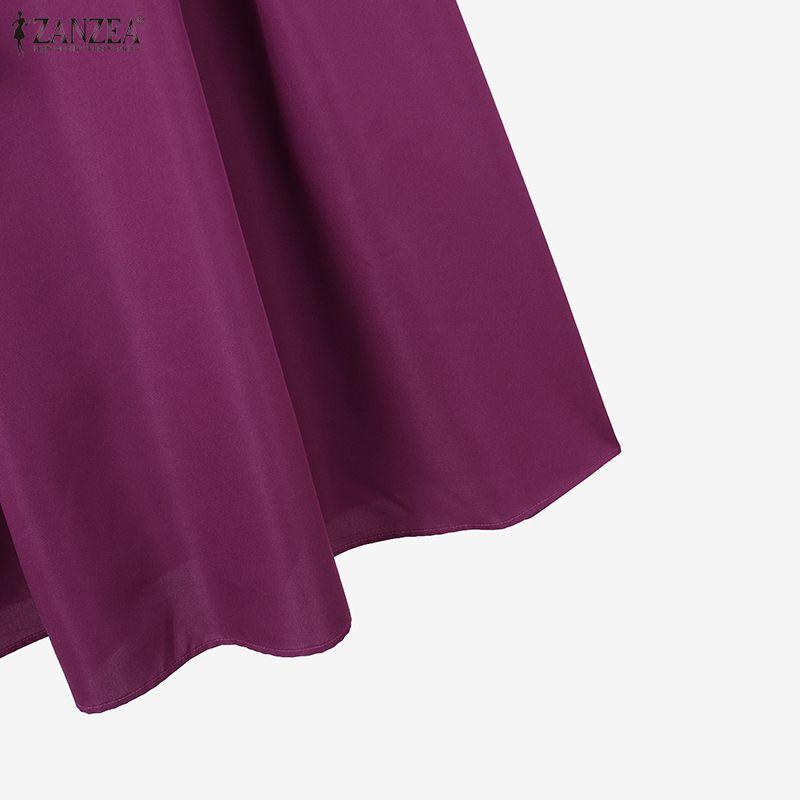 ZANZEA Damen Langarmbluse und Lange Röcke Lässige Zweiteiler Anzugsets