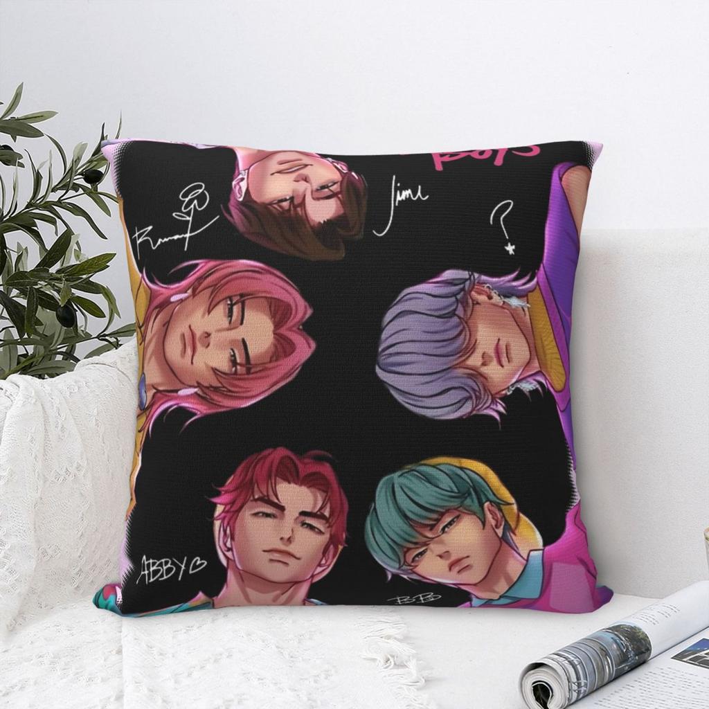 Saja Boys Kpop Dämonenjäger Rosa Kissenbezug Weicher Polyester Kissenbezug Geschenk Dekokissenbezug Zuhause Reißverschluss