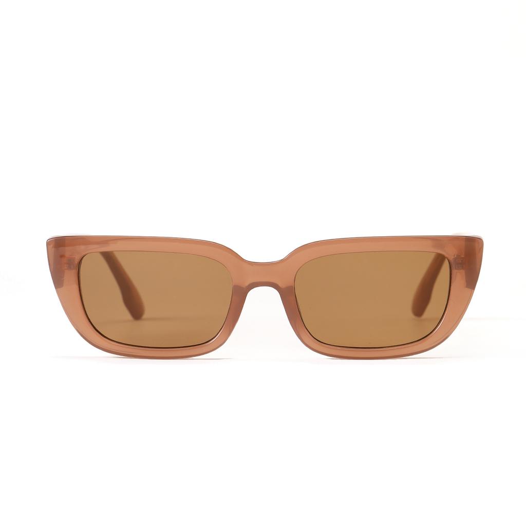 Glasses 95137 Square Small Frame Tortoiseshell Sunglasses Women'S Retro Matte Tea Sunglasses Men
