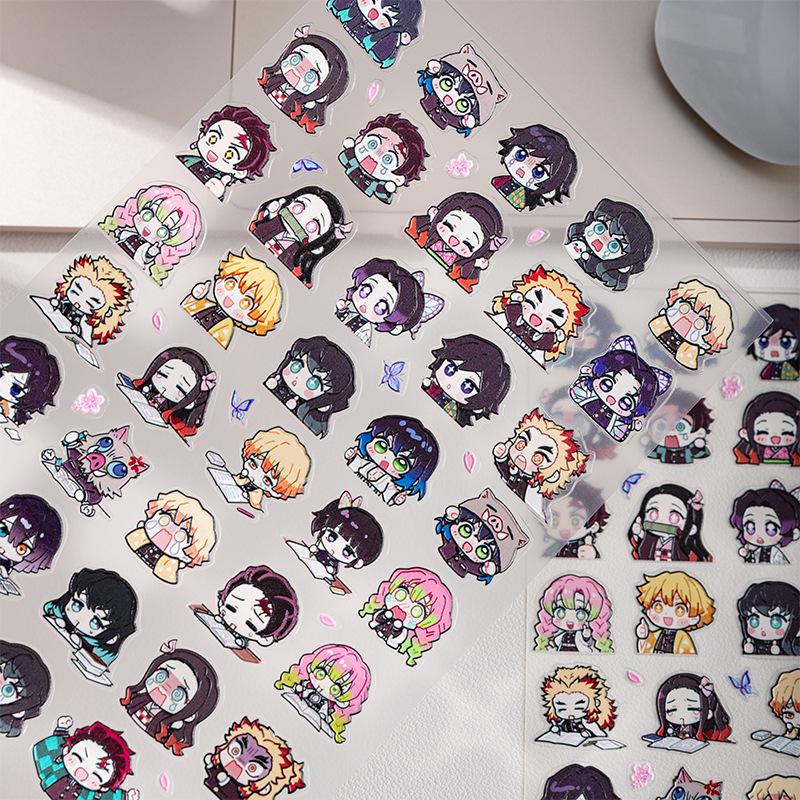 Sky Demon Slayer Q Emoji Stickers: Japanese Anime Shinobu Kocho Phone Case & Water Cup Decorations