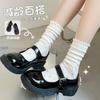 Cotton Ruffles Ankle Socks Women Lolita Cute Kawaii Korean Stocking Girl Spring Black White Middle Tube Japanese Sox