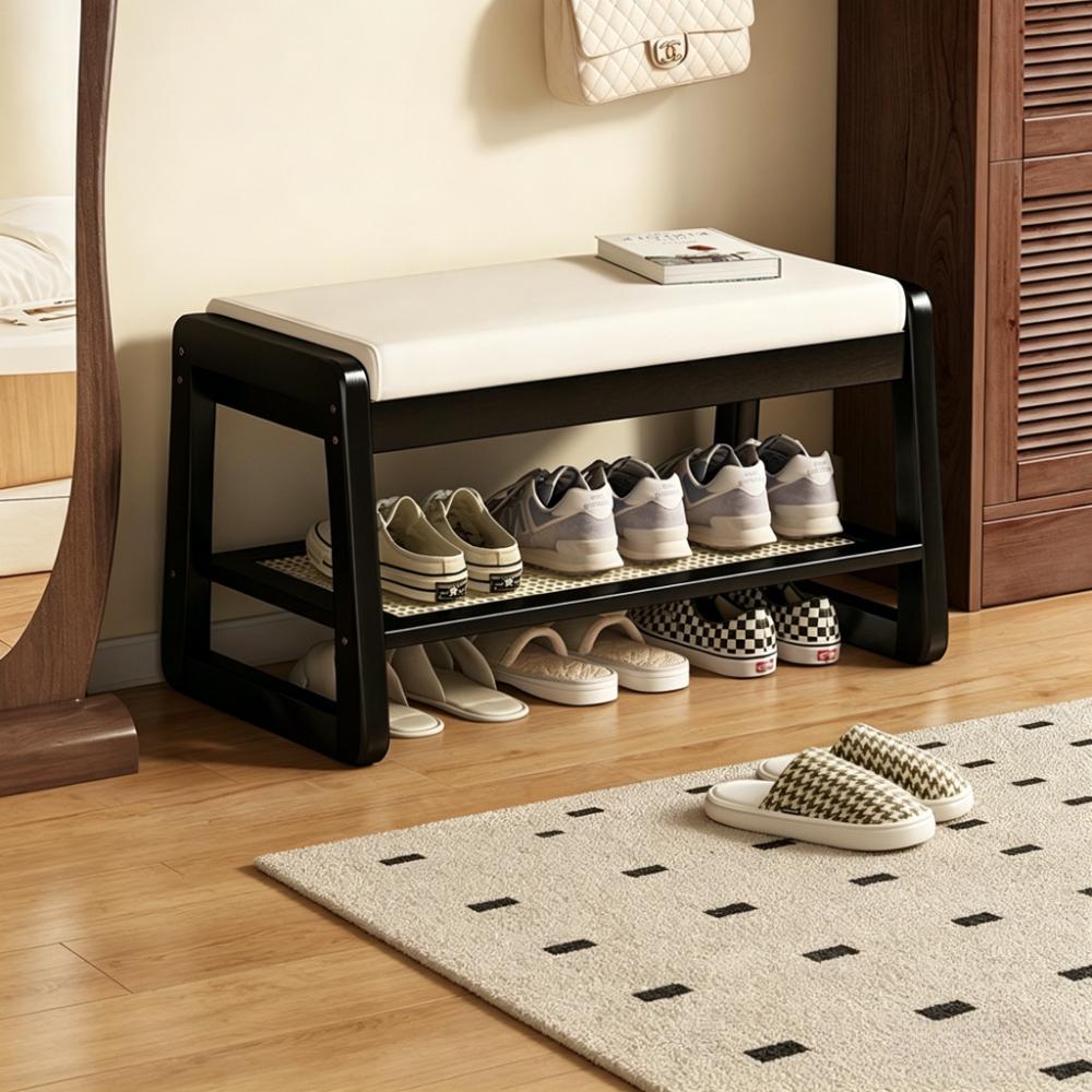 Modern Shoe Changing Stool, Solid Wood Shoe Rack, Long Sitting Stool, Shoe Storage Cabinet, Storage Rack, Entrance Shoe Stool