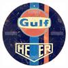 High Definition Metal Tin Sign Set Vintage Gasoline and Motor Oil Brand Themed Round Wall Art Decor for Gas Station Garage and M