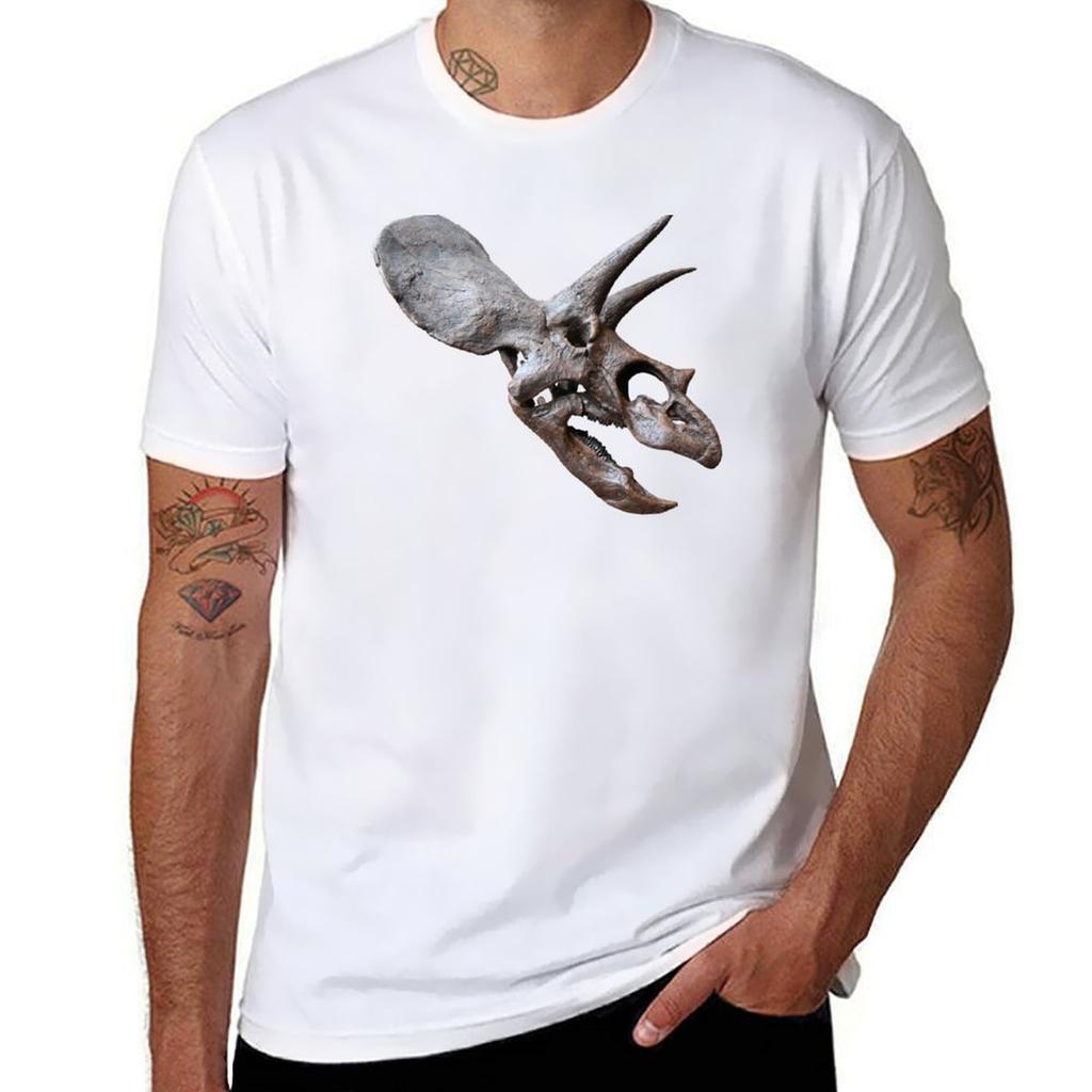 Triceratops TShirt Basic Casual Short Sleeve Cotton Shirt